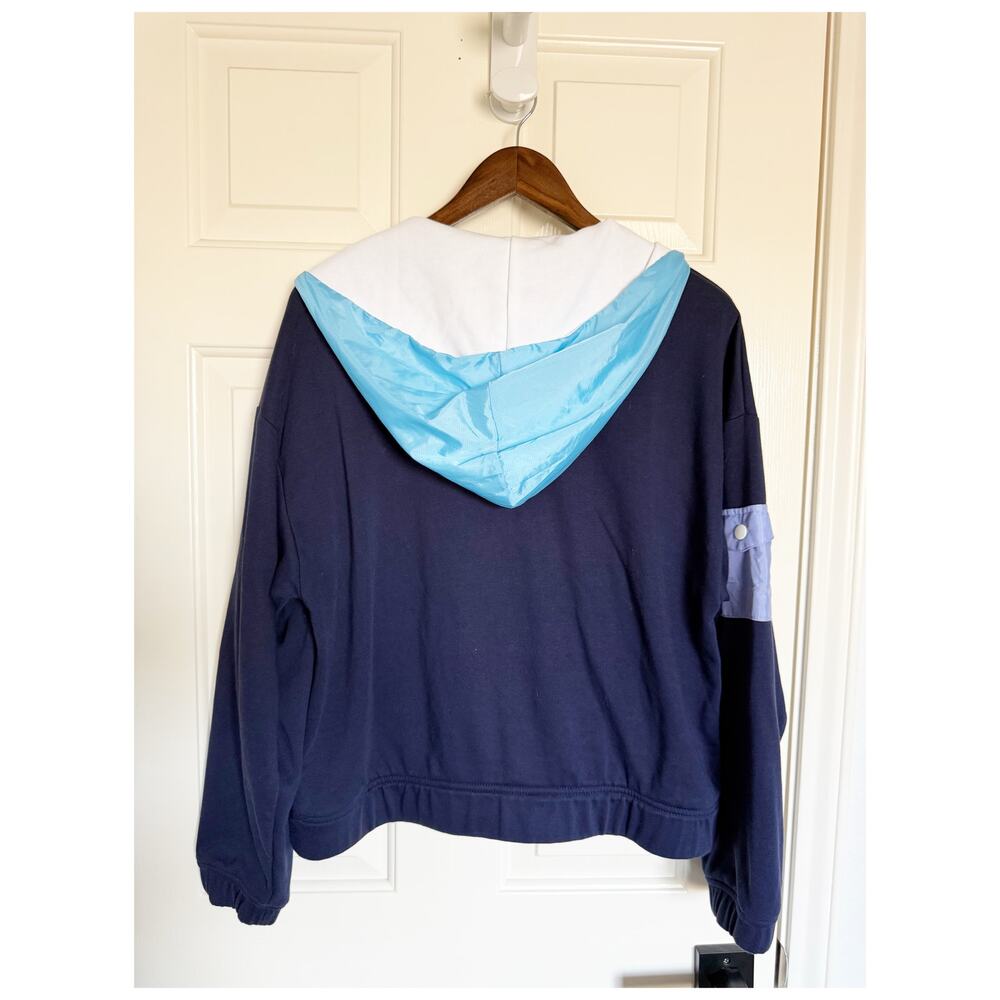 New Balance x Staud Pullover Colorblock Athletic Hoodie Navy Size Medium - Picture 3 of 7